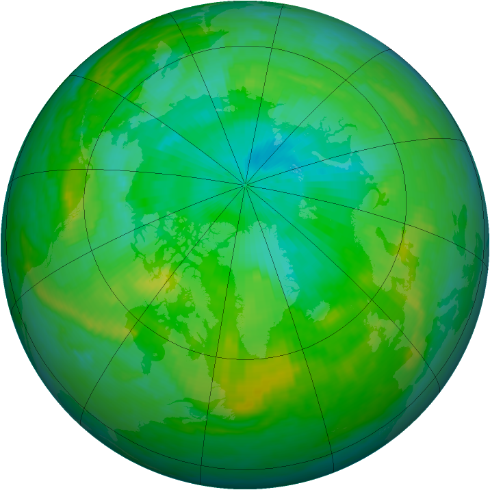 Arctic ozone map for 03 August 1988
